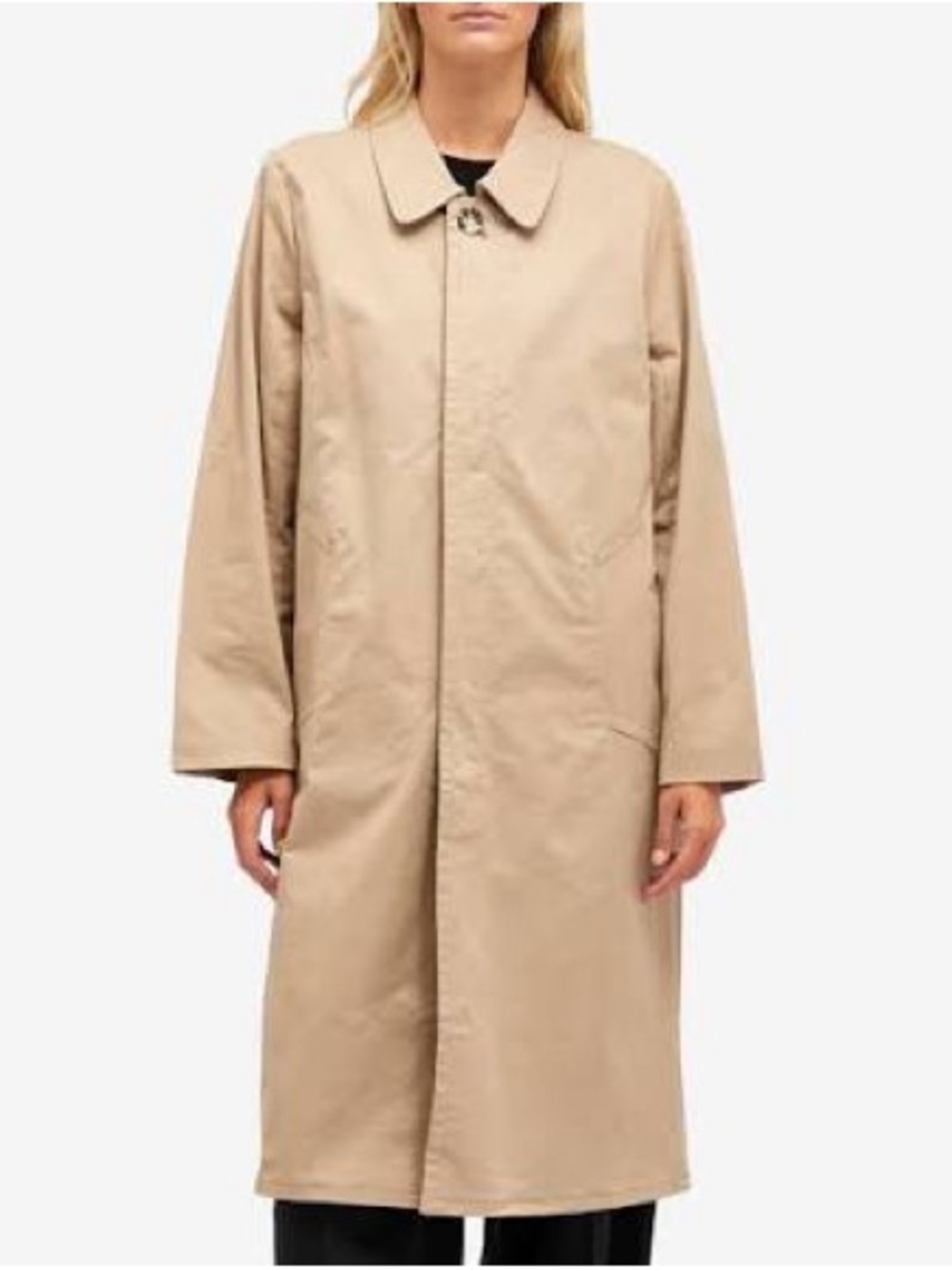 Good American The Mac Coat Tan Mineral Single Breasted Cotton Twill Trench Sz S